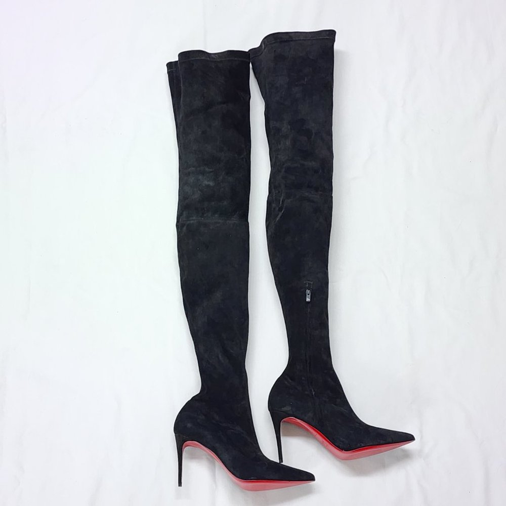 Christian Louboutin Kate Botta Alta Pointed Toe Over the Knee Suede Boot 38 - Picture 3 of 6